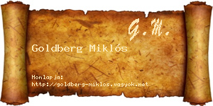 Goldberg Miklós névjegykártya